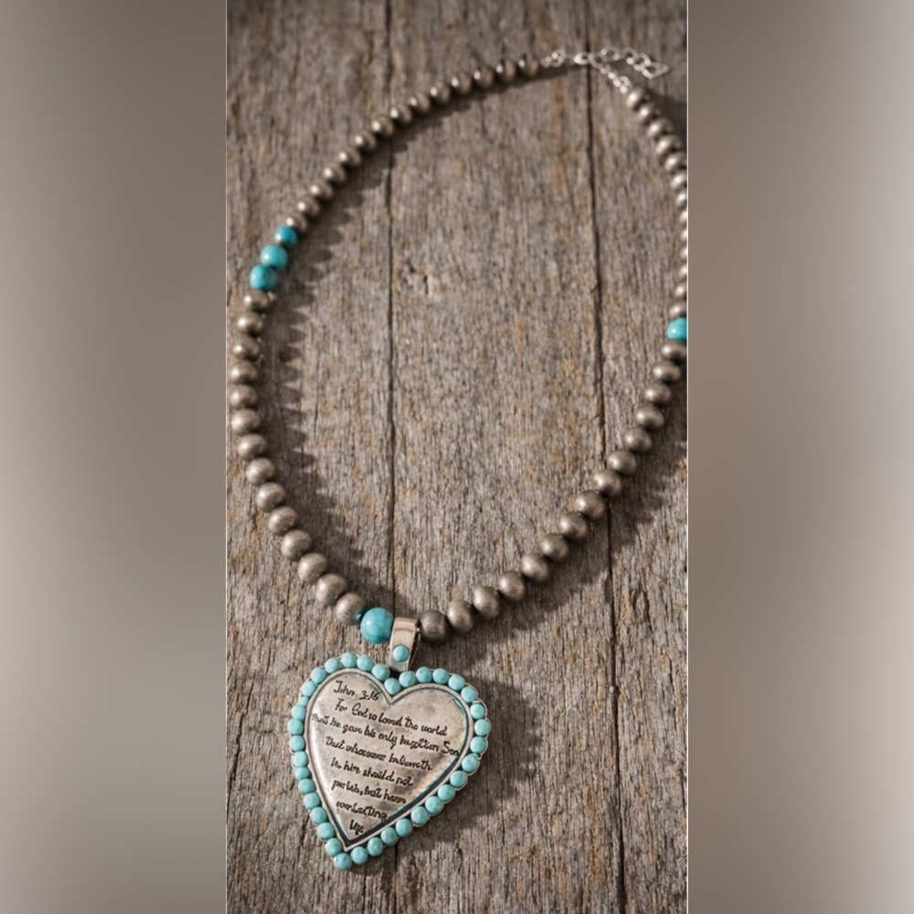John 3:16 Heart Necklace